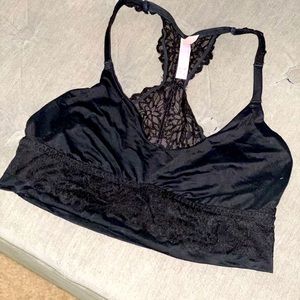 Victoria’s Secret PINK black bralett with lace back